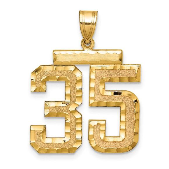 14k Yellow Gold Varsity Collection Large D/C Pendant Number 35